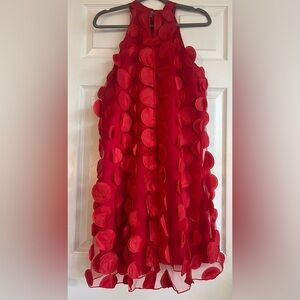 Elegant Red Sleeveless Midi Dress
